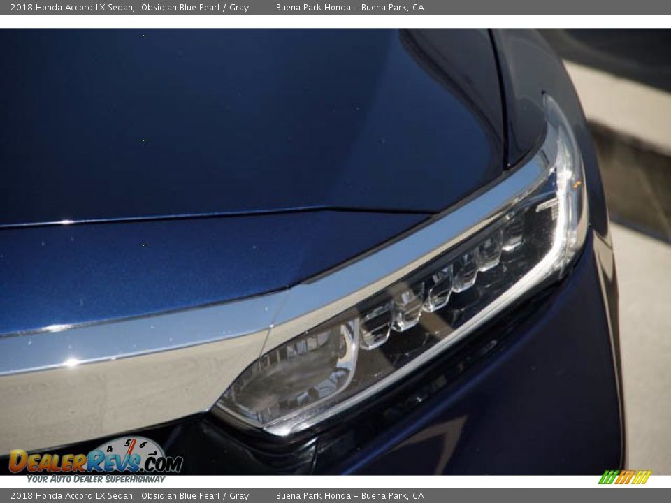 2018 Honda Accord LX Sedan Obsidian Blue Pearl / Gray Photo #9