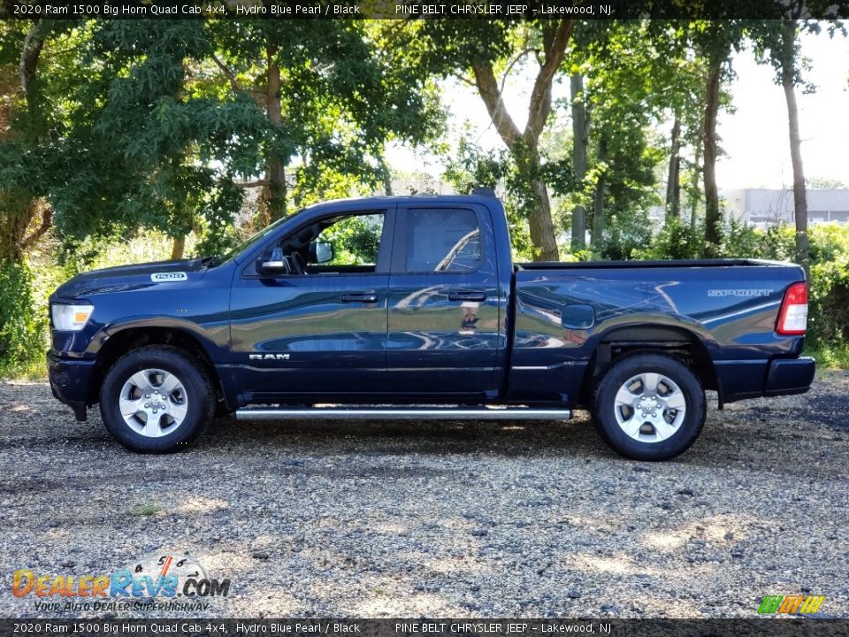 2020 Ram 1500 Big Horn Quad Cab 4x4 Hydro Blue Pearl / Black Photo #4