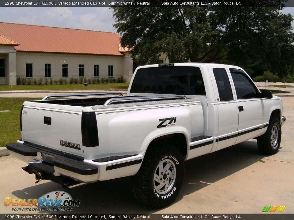 1998 Chevrolet C/K K1500 Silverado Extended Cab 4x4 Summit White / Neutral Photo #3