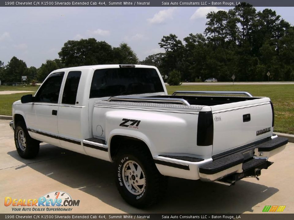 1998 Chevrolet C/K K1500 Silverado Extended Cab 4x4 Summit White / Neutral Photo #5