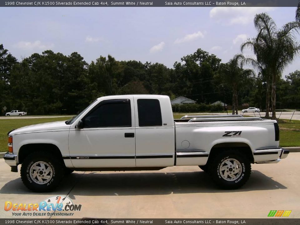 1998 Chevrolet C/K K1500 Silverado Extended Cab 4x4 Summit White / Neutral Photo #6