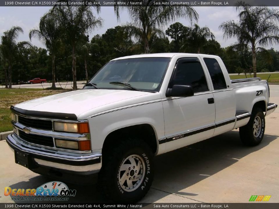 1998 Chevrolet C/K K1500 Silverado Extended Cab 4x4 Summit White / Neutral Photo #7