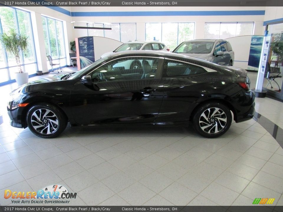 2017 Honda Civic LX Coupe Crystal Black Pearl / Black/Gray Photo #2