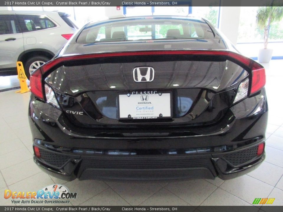 2017 Honda Civic LX Coupe Crystal Black Pearl / Black/Gray Photo #14