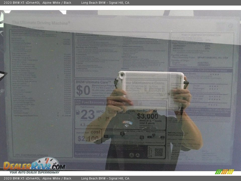 2020 BMW X5 sDrive40i Alpine White / Black Photo #17