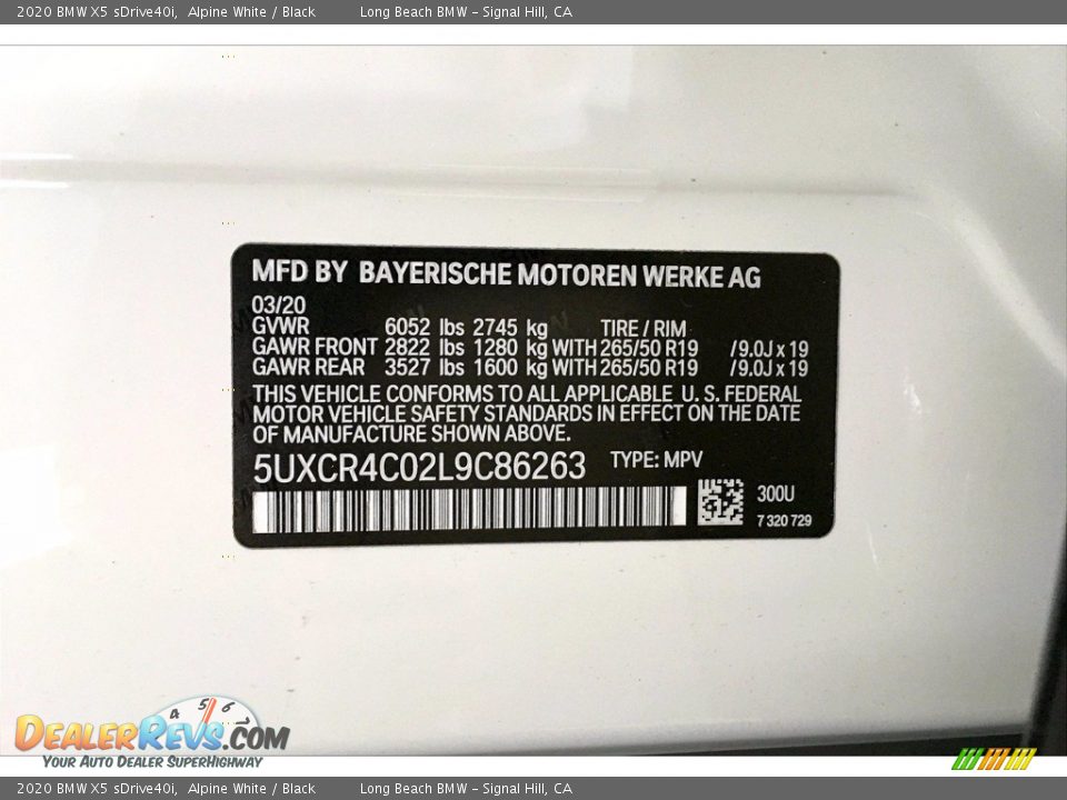 2020 BMW X5 sDrive40i Alpine White / Black Photo #18