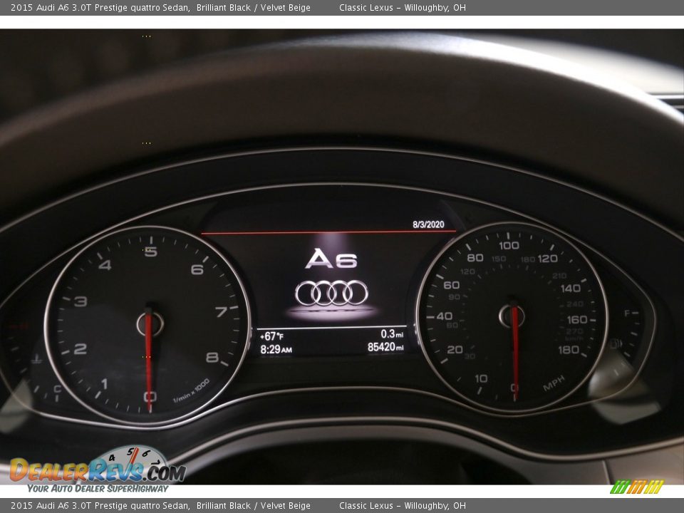 2015 Audi A6 3.0T Prestige quattro Sedan Brilliant Black / Velvet Beige Photo #12