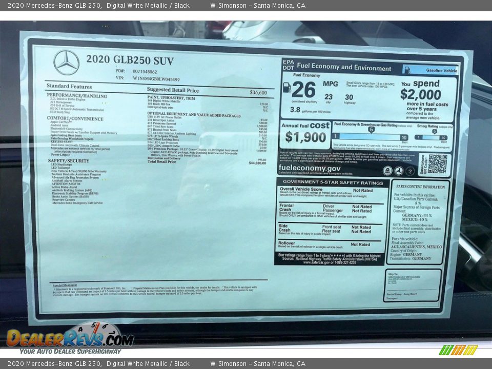 2020 Mercedes-Benz GLB 250 Digital White Metallic / Black Photo #10