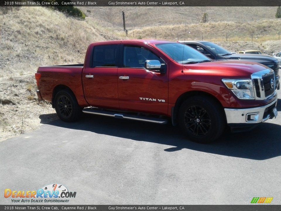 2018 Nissan Titan SL Crew Cab Cayenne Red / Black Photo #4