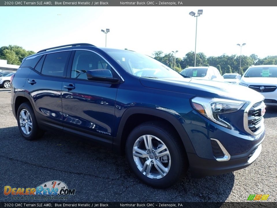 2020 GMC Terrain SLE AWD Blue Emerald Metallic / Jet Black Photo #3