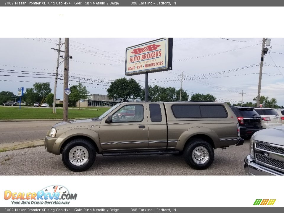 2002 Nissan Frontier XE King Cab 4x4 Gold Rush Metallic / Beige Photo #1