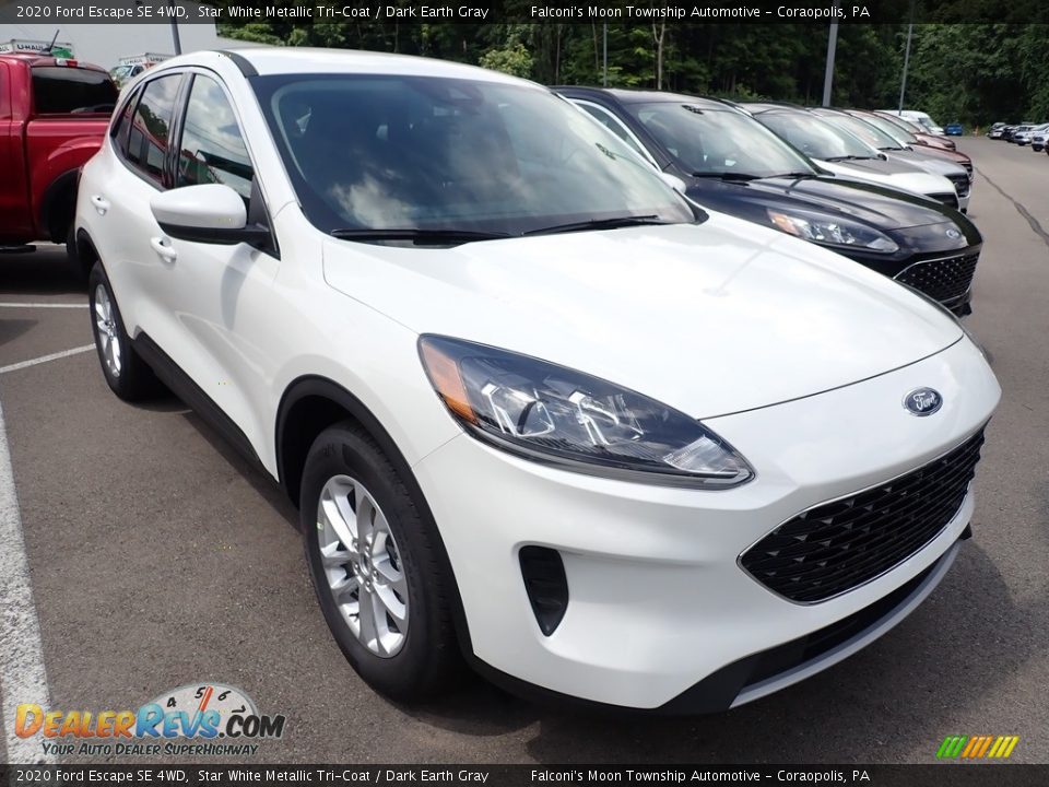 2020 Ford Escape SE 4WD Star White Metallic Tri-Coat / Dark Earth Gray Photo #3