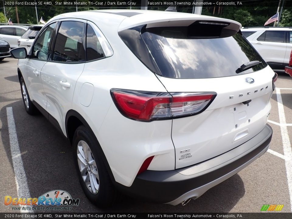 2020 Ford Escape SE 4WD Star White Metallic Tri-Coat / Dark Earth Gray Photo #6