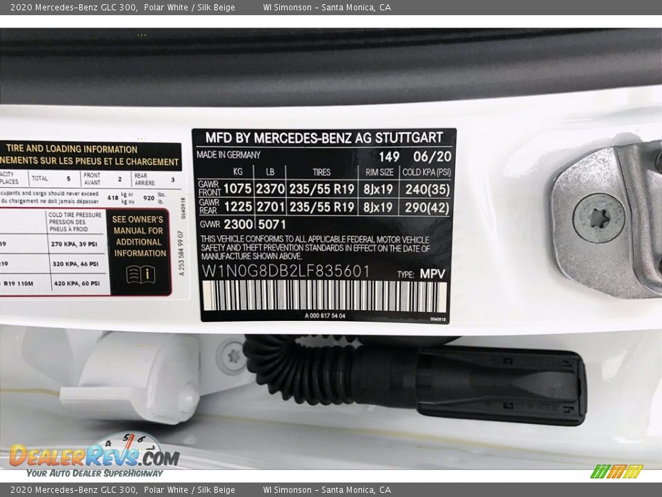 2020 Mercedes-Benz GLC 300 Polar White / Silk Beige Photo #11