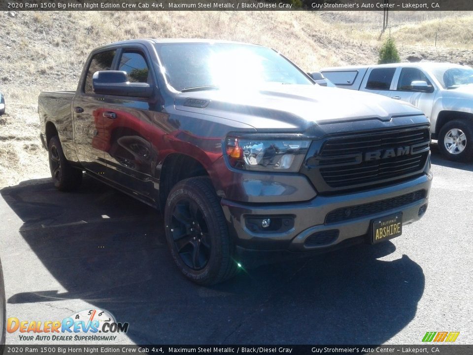 2020 Ram 1500 Big Horn Night Edition Crew Cab 4x4 Maximum Steel Metallic / Black/Diesel Gray Photo #2