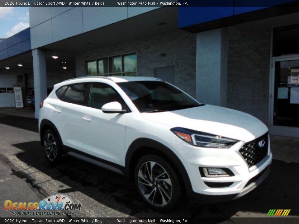 2020 Hyundai Tucson Sport AWD Winter White / Beige Photo #1