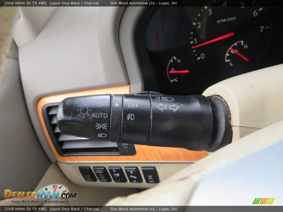 2008 Infiniti QX 56 4WD Liquid Onyx Black / Charcoal Photo #27