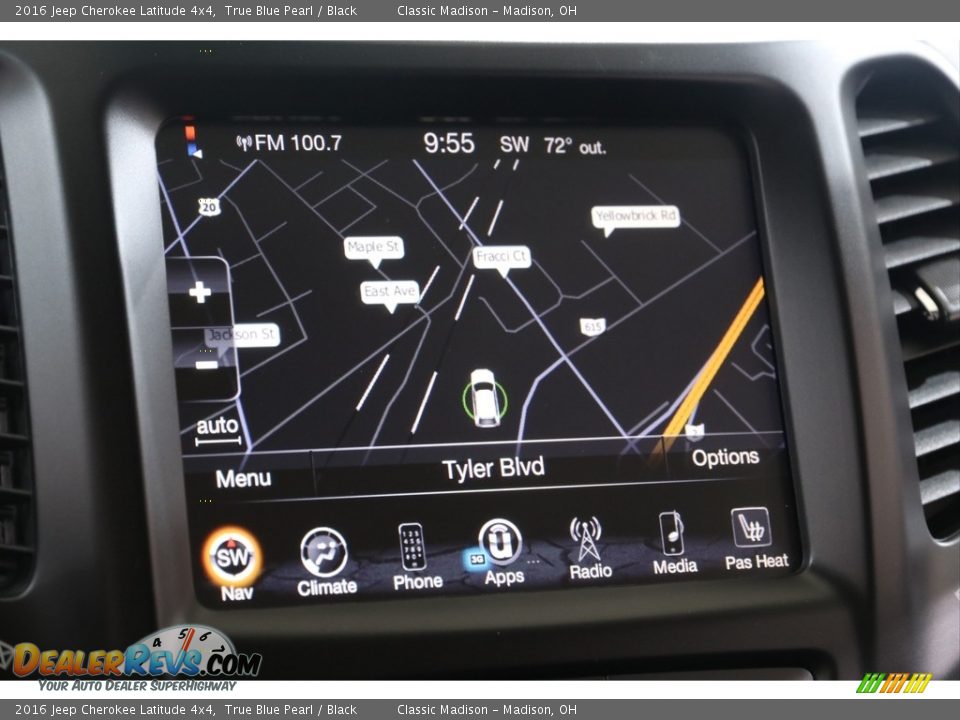 2016 Jeep Cherokee Latitude 4x4 True Blue Pearl / Black Photo #10