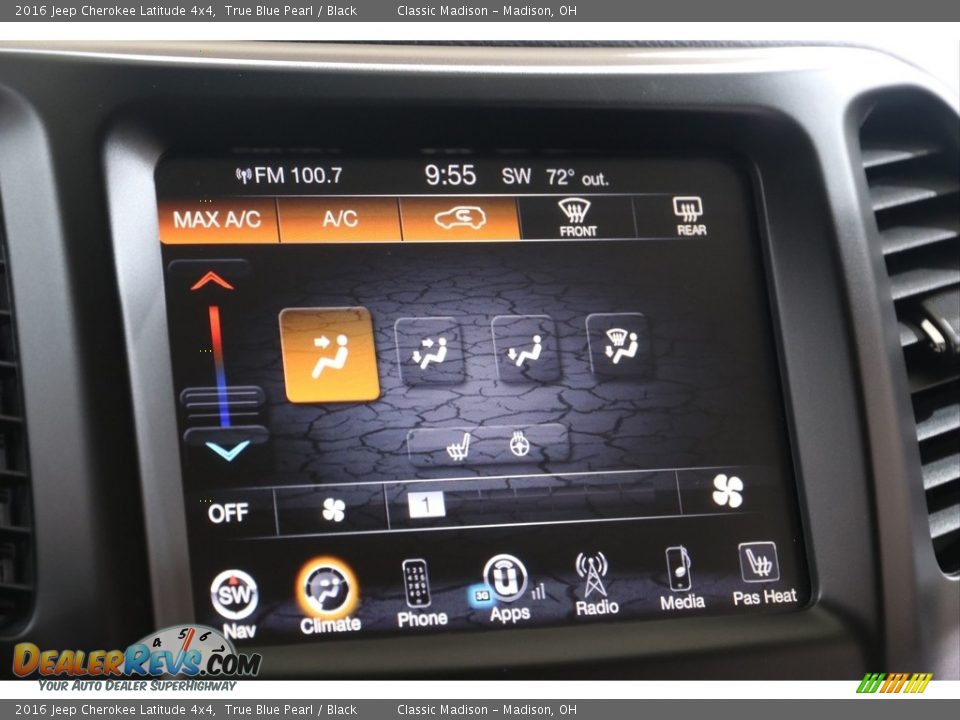 2016 Jeep Cherokee Latitude 4x4 True Blue Pearl / Black Photo #11