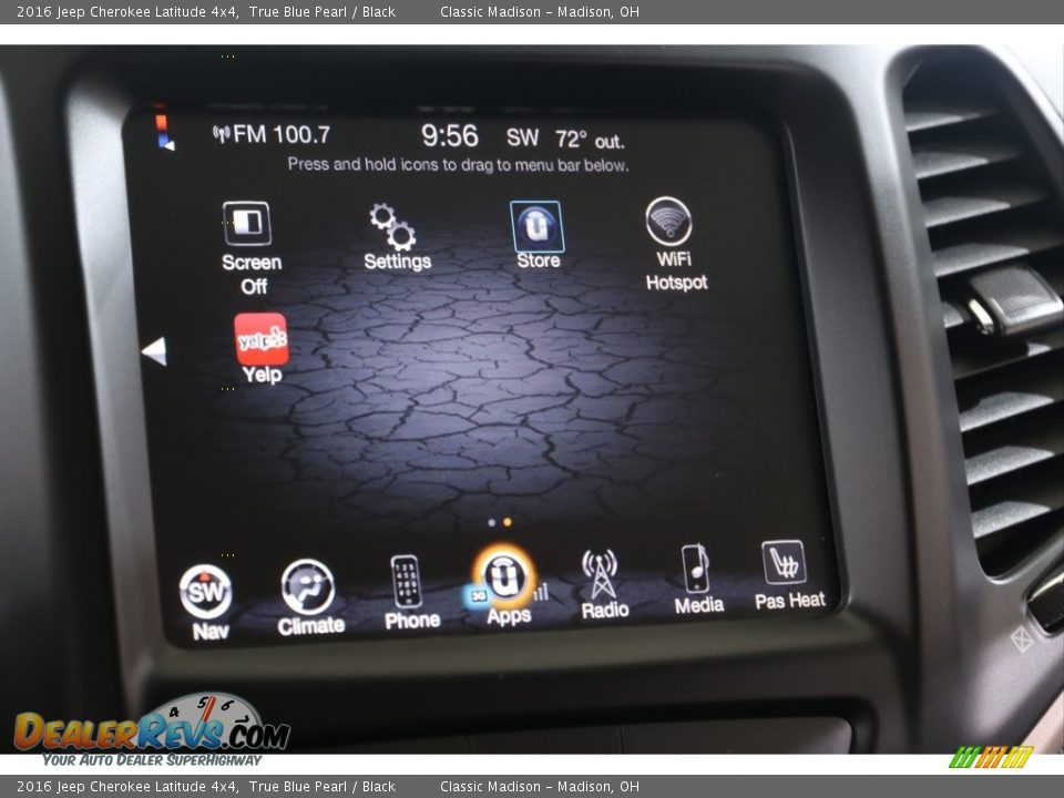 2016 Jeep Cherokee Latitude 4x4 True Blue Pearl / Black Photo #14