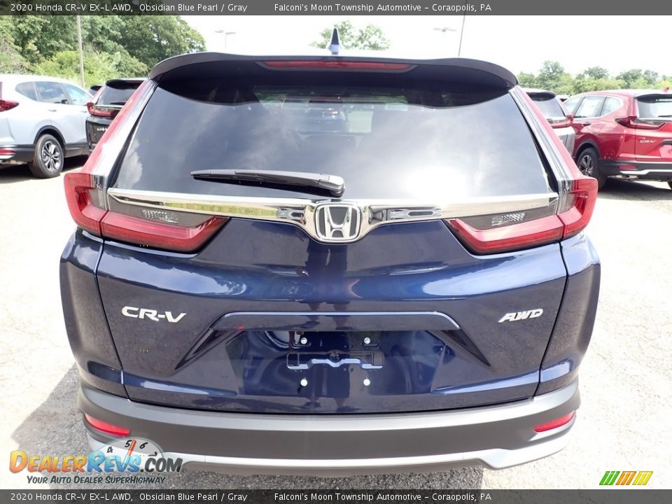 2020 Honda CR-V EX-L AWD Obsidian Blue Pearl / Gray Photo #3