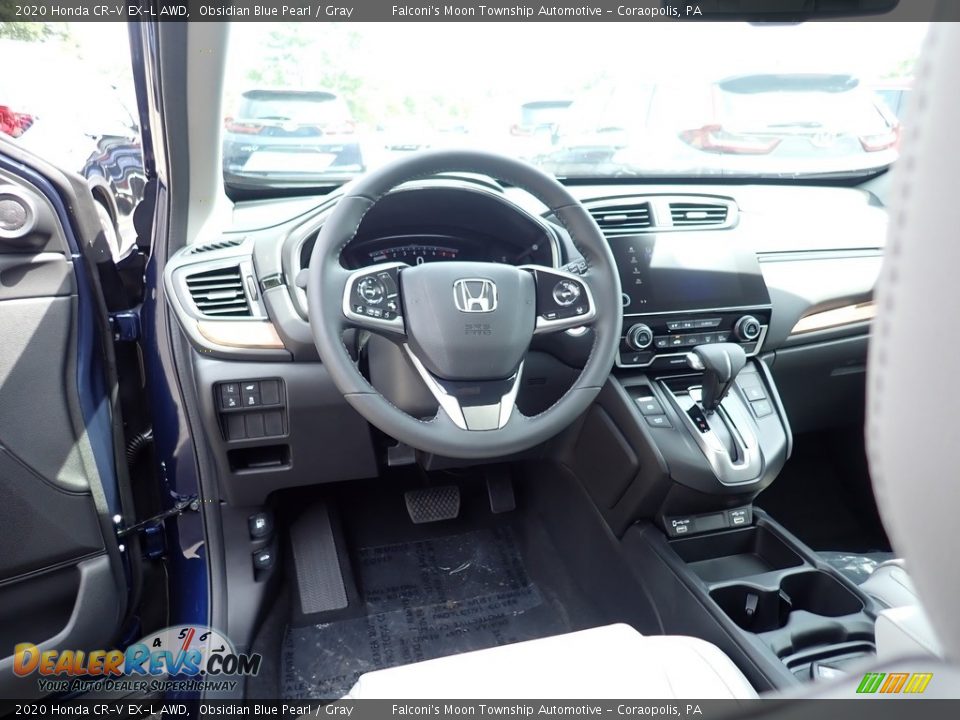 2020 Honda CR-V EX-L AWD Obsidian Blue Pearl / Gray Photo #10