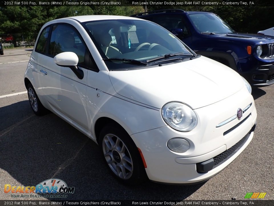 2012 Fiat 500 Pop Bianco (White) / Tessuto Grigio/Nero (Grey/Black) Photo #2