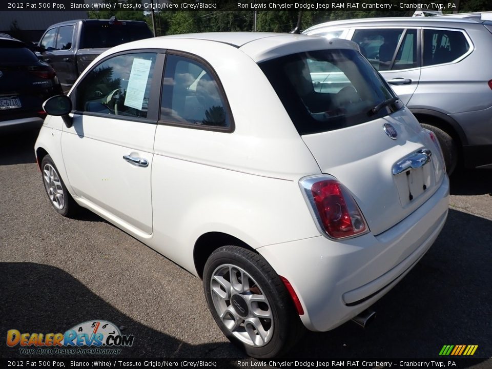 2012 Fiat 500 Pop Bianco (White) / Tessuto Grigio/Nero (Grey/Black) Photo #4