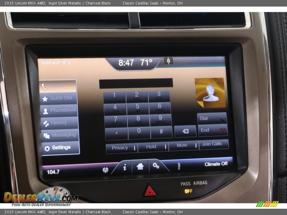 Controls of 2015 Lincoln MKX AWD Photo #12