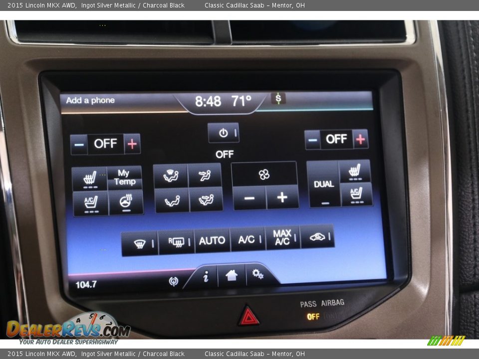 Controls of 2015 Lincoln MKX AWD Photo #14