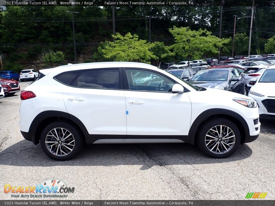 2021 Hyundai Tucson SEL AWD Winter White / Beige Photo #1