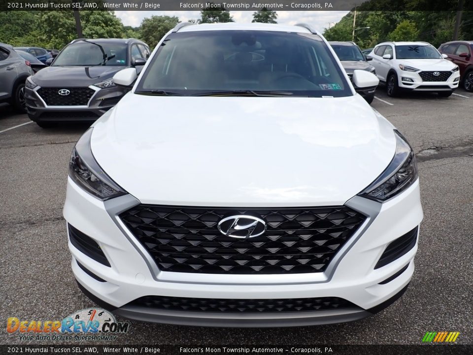 2021 Hyundai Tucson SEL AWD Winter White / Beige Photo #3