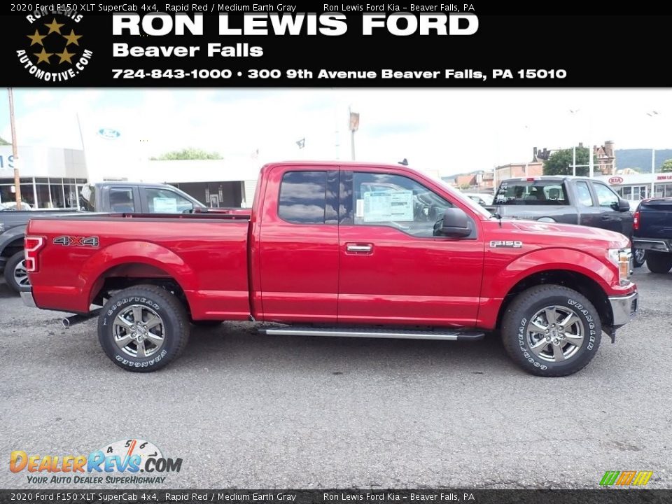 2020 Ford F150 XLT SuperCab 4x4 Rapid Red / Medium Earth Gray Photo #1