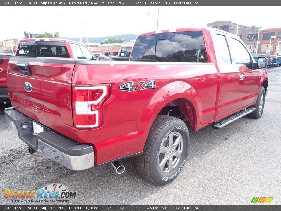 2020 Ford F150 XLT SuperCab 4x4 Rapid Red / Medium Earth Gray Photo #2