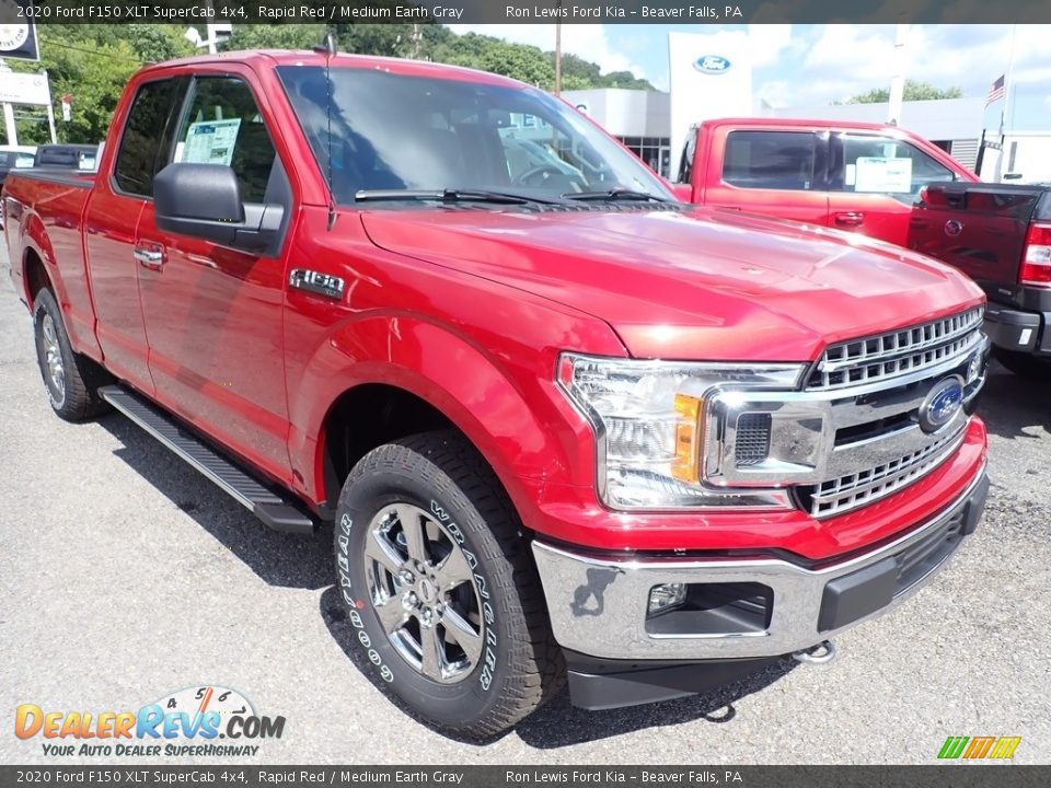 2020 Ford F150 XLT SuperCab 4x4 Rapid Red / Medium Earth Gray Photo #3