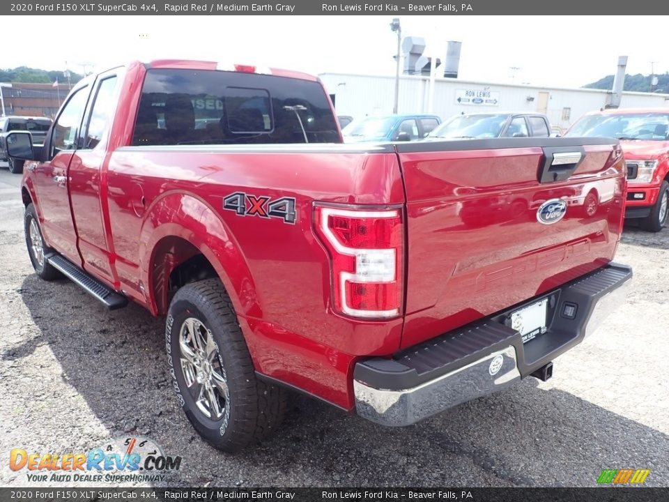 2020 Ford F150 XLT SuperCab 4x4 Rapid Red / Medium Earth Gray Photo #6