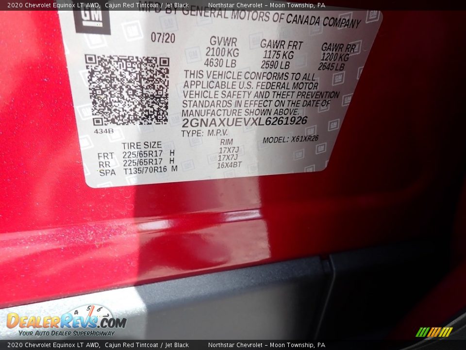 2020 Chevrolet Equinox LT AWD Cajun Red Tintcoat / Jet Black Photo #15