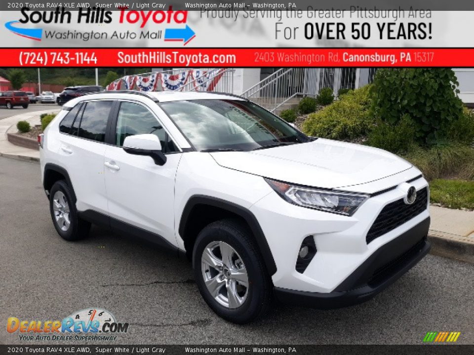 2020 Toyota RAV4 XLE AWD Super White / Light Gray Photo #1