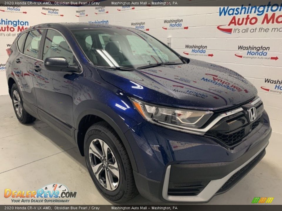 2020 Honda CR-V LX AWD Obsidian Blue Pearl / Gray Photo #2