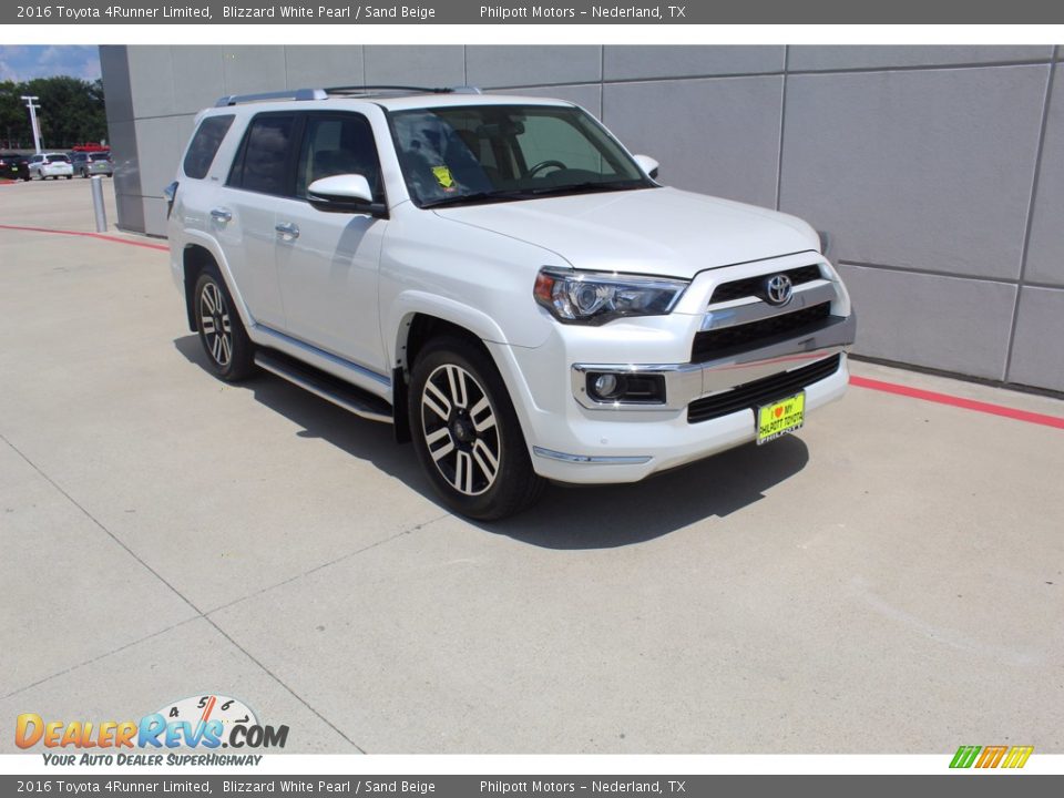 2016 Toyota 4Runner Limited Blizzard White Pearl / Sand Beige Photo #2