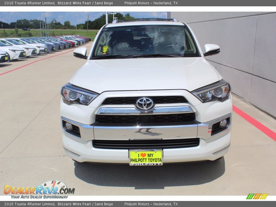 2016 Toyota 4Runner Limited Blizzard White Pearl / Sand Beige Photo #3