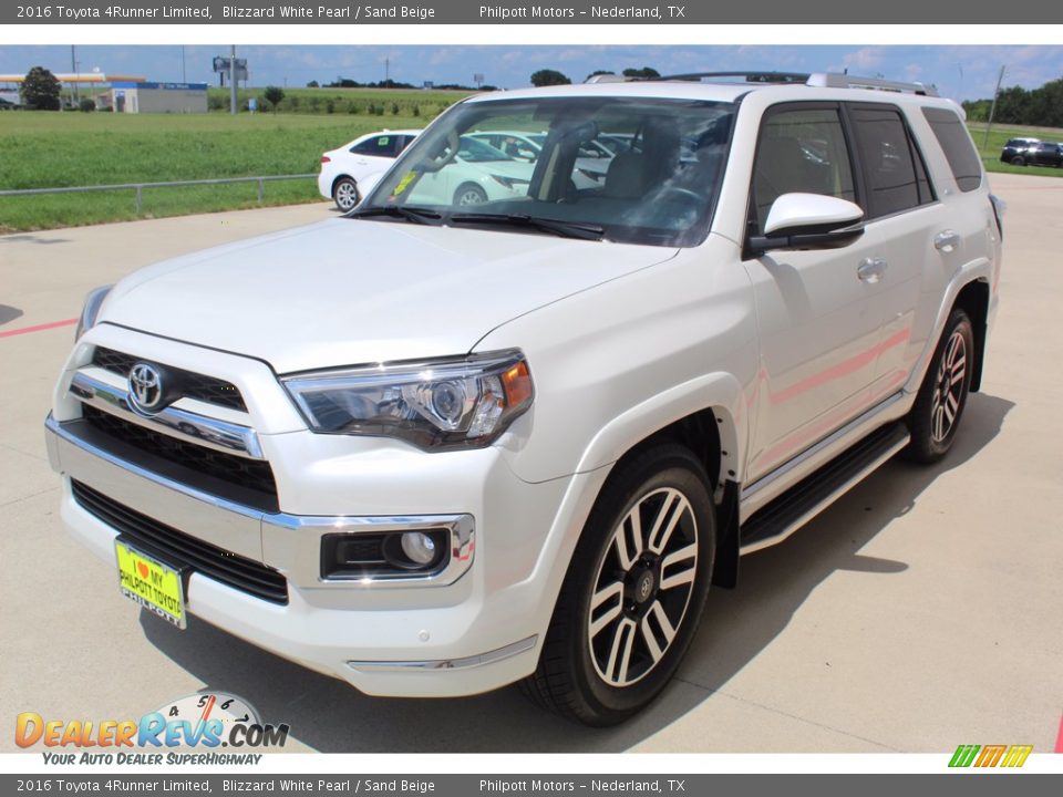 2016 Toyota 4Runner Limited Blizzard White Pearl / Sand Beige Photo #4