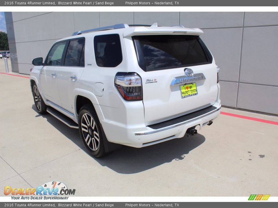 2016 Toyota 4Runner Limited Blizzard White Pearl / Sand Beige Photo #6