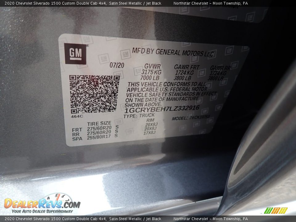 2020 Chevrolet Silverado 1500 Custom Double Cab 4x4 Satin Steel Metallic / Jet Black Photo #18