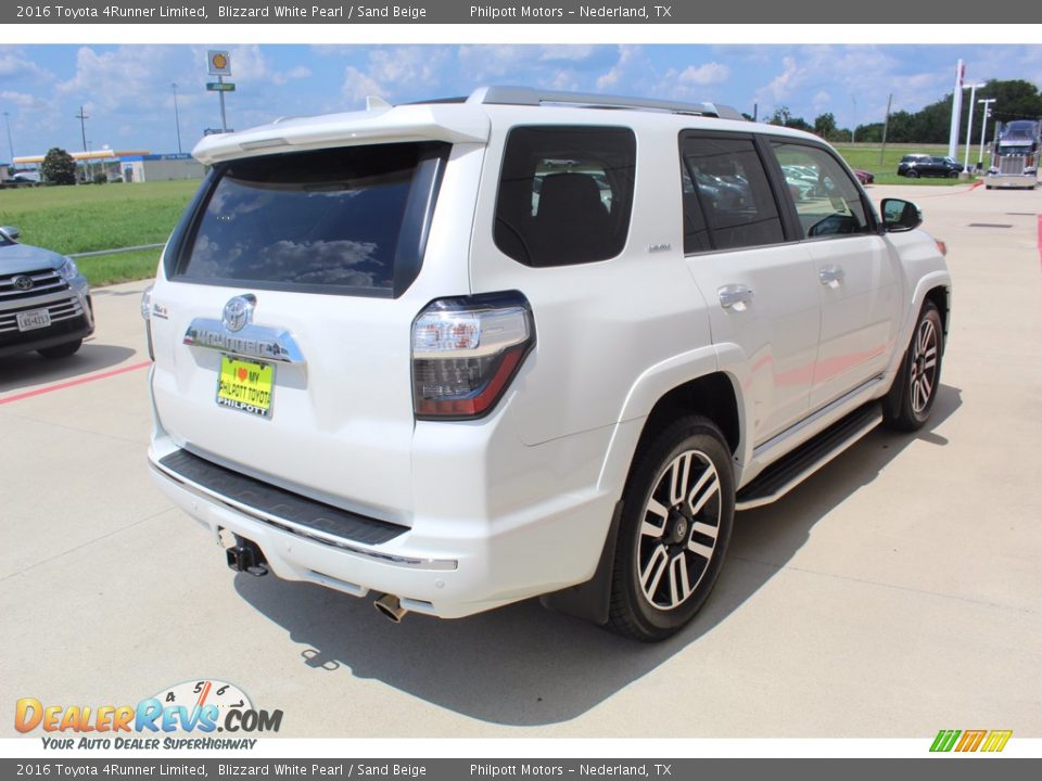 2016 Toyota 4Runner Limited Blizzard White Pearl / Sand Beige Photo #8