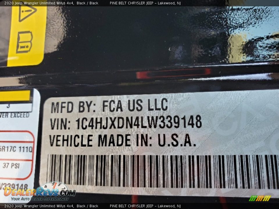 2020 Jeep Wrangler Unlimited Willys 4x4 Black / Black Photo #14