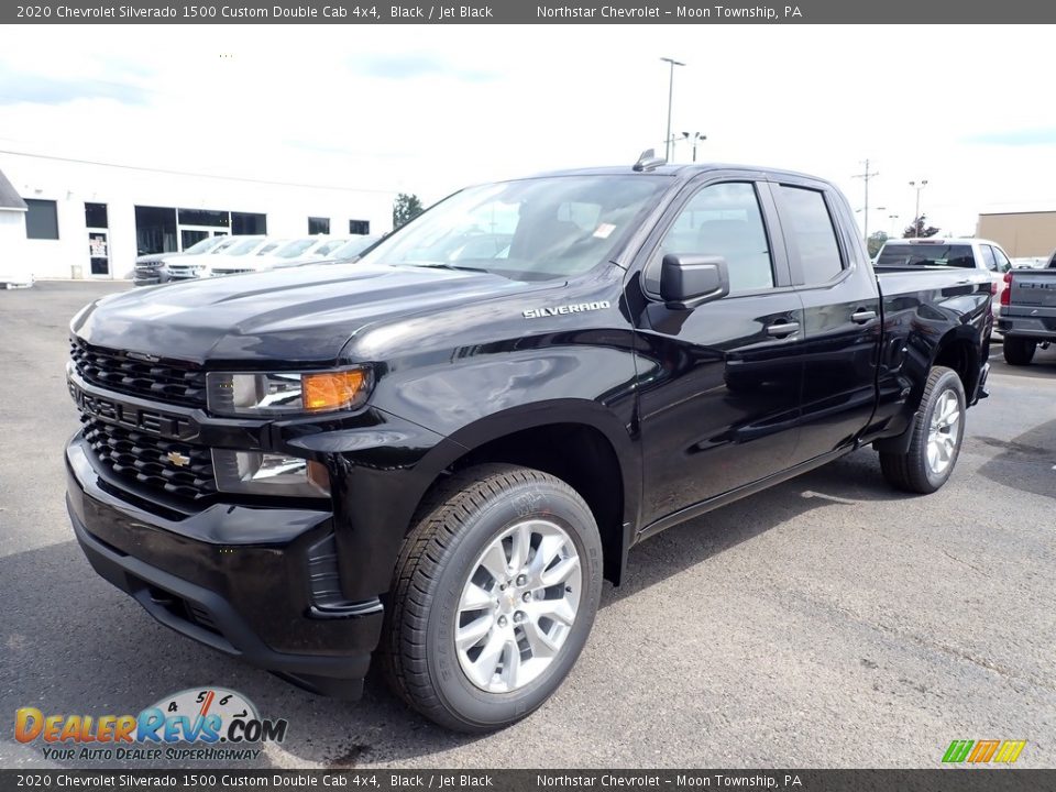 2020 Chevrolet Silverado 1500 Custom Double Cab 4x4 Black / Jet Black Photo #1