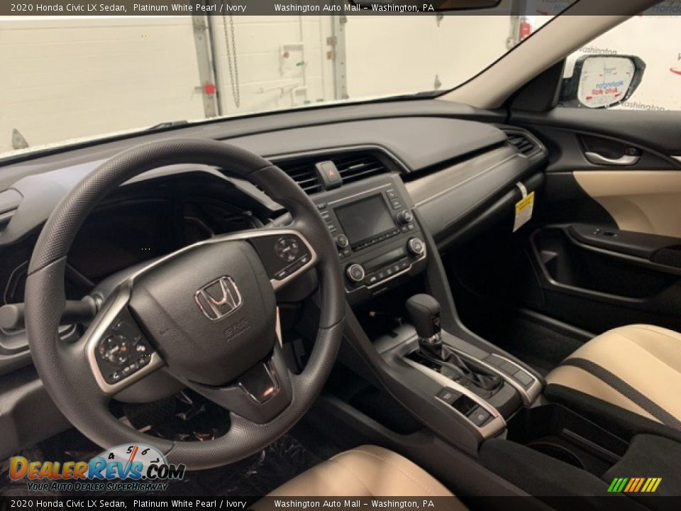 2020 Honda Civic LX Sedan Platinum White Pearl / Ivory Photo #4