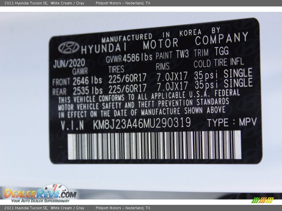 2021 Hyundai Tucson SE White Cream / Gray Photo #23