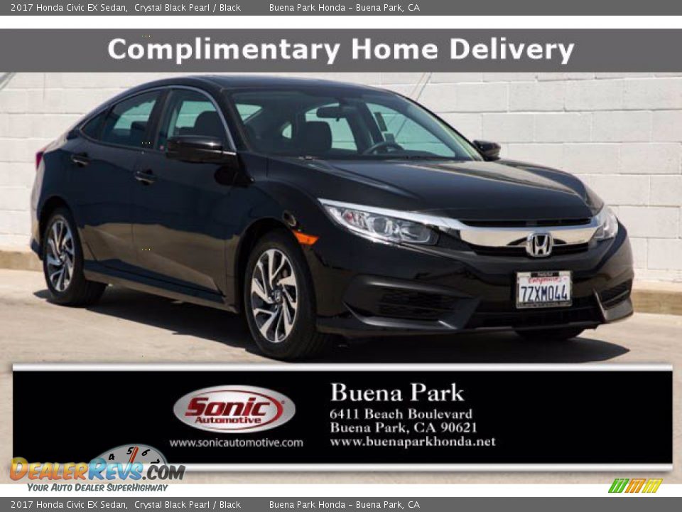2017 Honda Civic EX Sedan Crystal Black Pearl / Black Photo #1